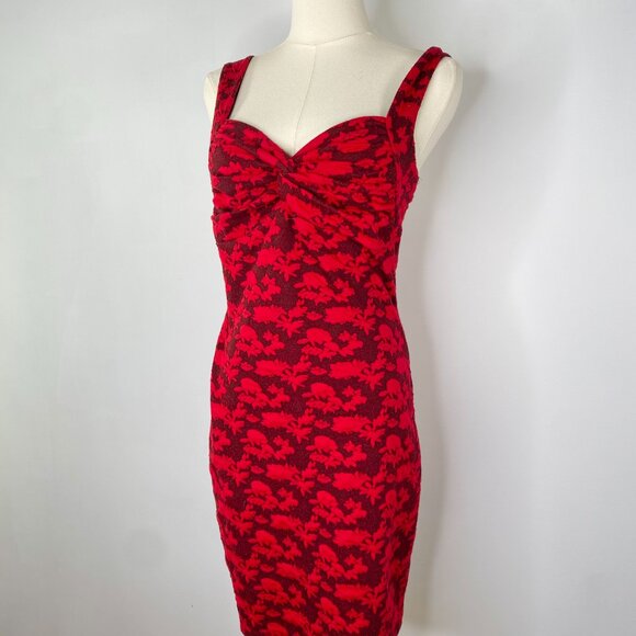 Candie’s - Red Floral Pin-up Dress - Picture 2 of 7